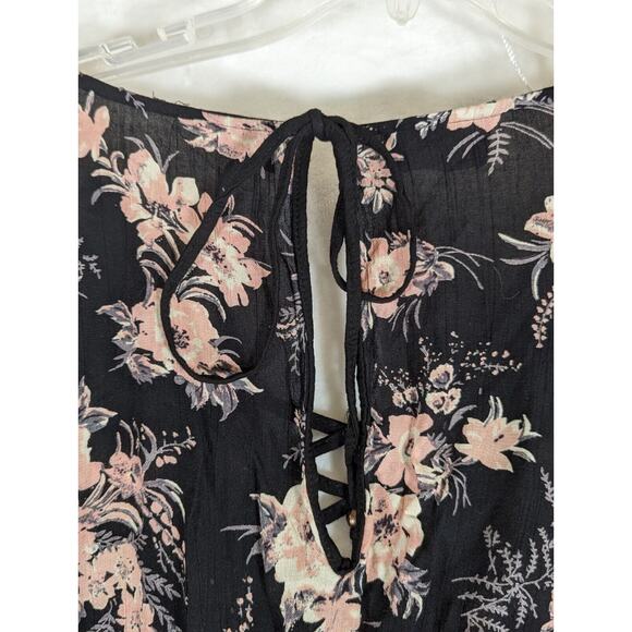 Angie Romper Boho Sz L Bell Sleeves.Lace Up Front PocketsSee Photos Measurements - Picture 8 of 9